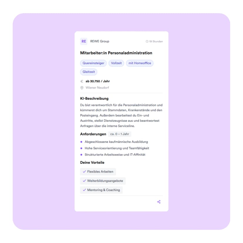 Nejo KI-gestützte Klassifizierung Mobile App - Intelligente Erfassung von über 100 relevanten Job-Attributen für Mitarbeiter Personaladministration Stellenanzeige mit automatischer Datenanalyse